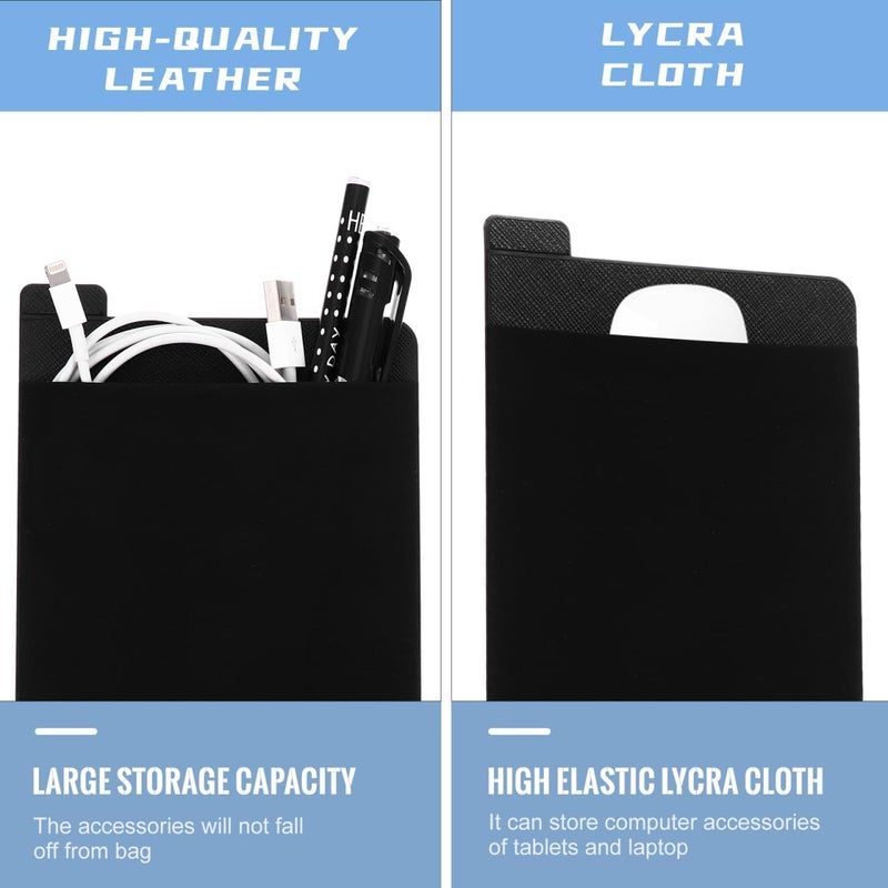 CONGARTENO 1Pcs Elastic Laptop Portable Organizer for Tablets Laptops Storage Bag for Mouse and External Hard Data Cables Black - Image 3